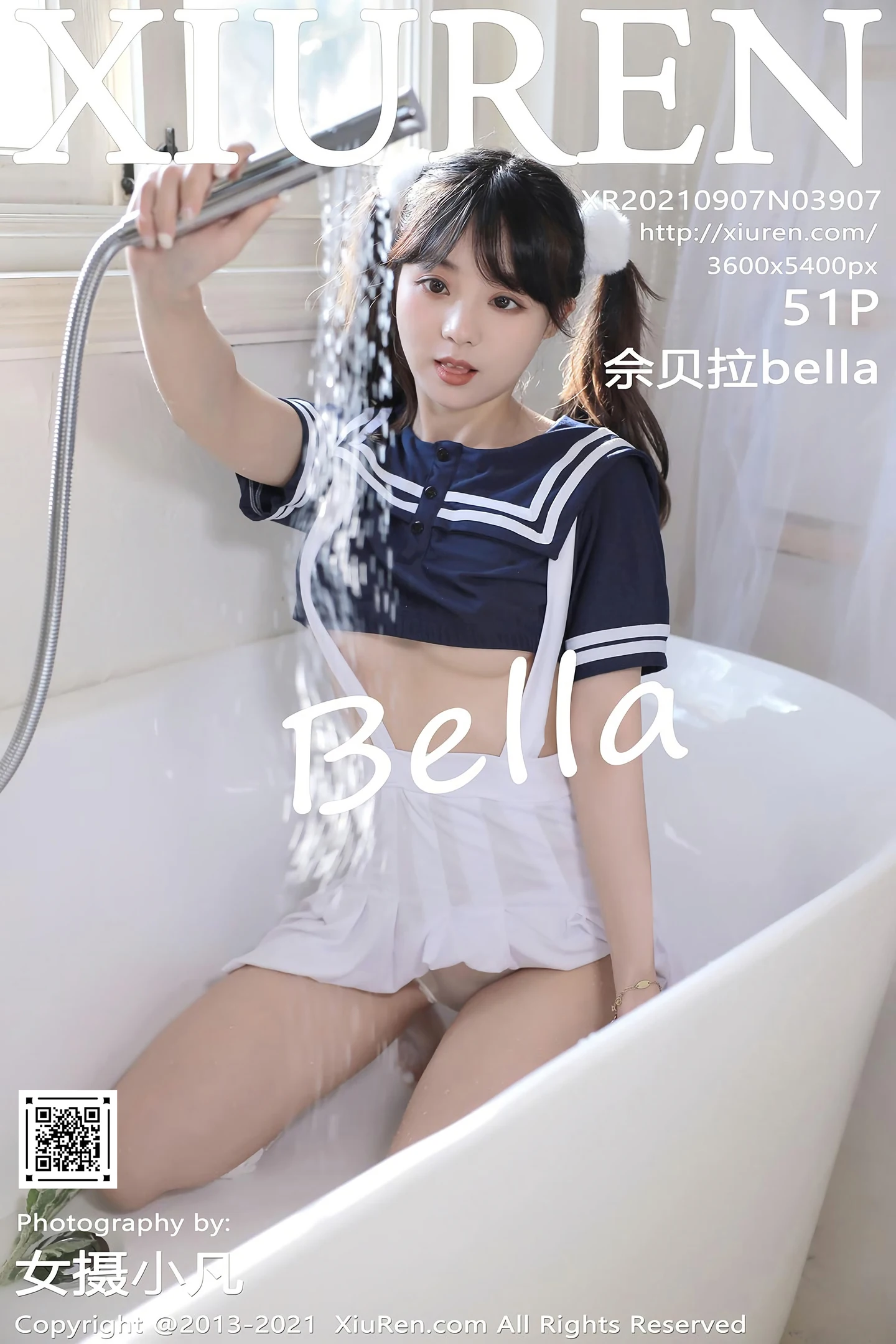 [XiuRen秀人网]VOL.3907 模特佘贝拉bella澳门旅拍私房浴室真空背带裙露豪乳撩人诱惑写真51P-秀人网官方网站